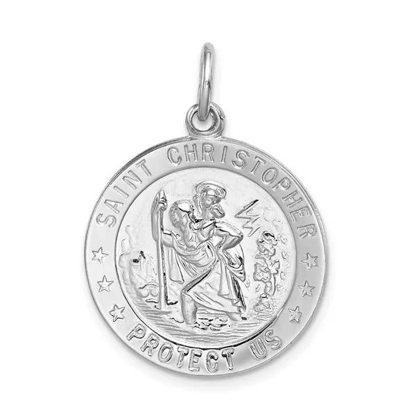 Sterling Silver St Christopher Medal Simones Jewelry, LLC Shrewsbury, NJ
