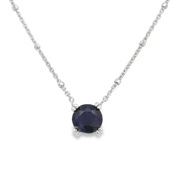 Sterling Silver  Solitaire Sapphire Necklace Simones Jewelry, LLC Shrewsbury, NJ