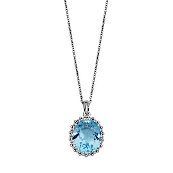 SS Blue Topaz Oval Pendant/Necklace Simones Jewelry, LLC Shrewsbury, NJ