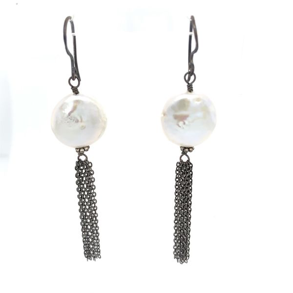 Pearl & Chain Tassel Earrings Simones Jewelry, LLC Shrewsbury, NJ