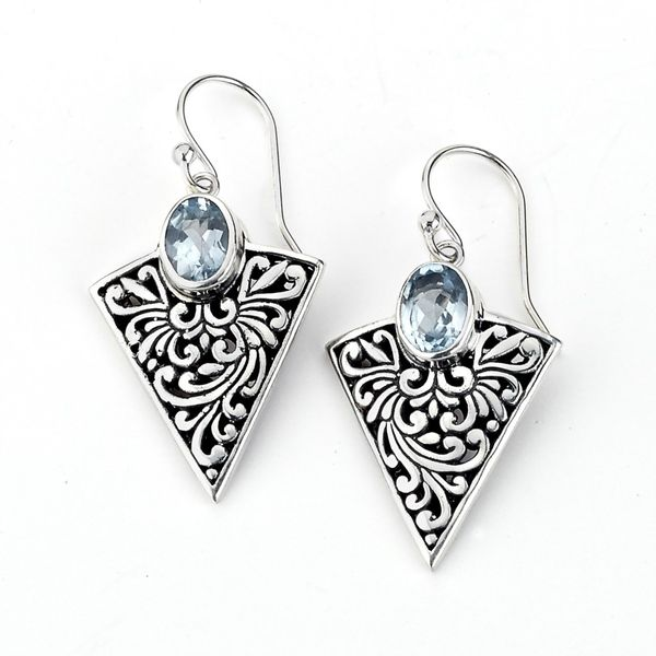 Sterling Silver Blue Topaz Earrings Simones Jewelry, LLC Shrewsbury, NJ