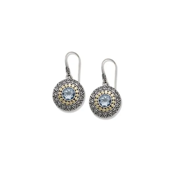 Sterling Silver & Gold Blue Topaz Earrings Simones Jewelry, LLC Shrewsbury, NJ
