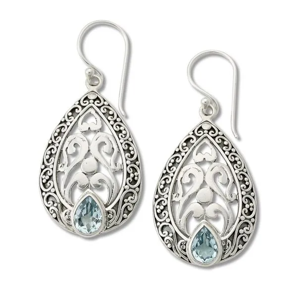 Sterling Silver Blue Topaz Earrings Simones Jewelry, LLC Shrewsbury, NJ