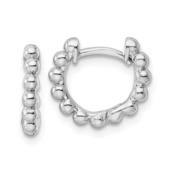 Sterling Silver Beaded Huggie Earrings Simones Jewelry, LLC Shrewsbury, NJ