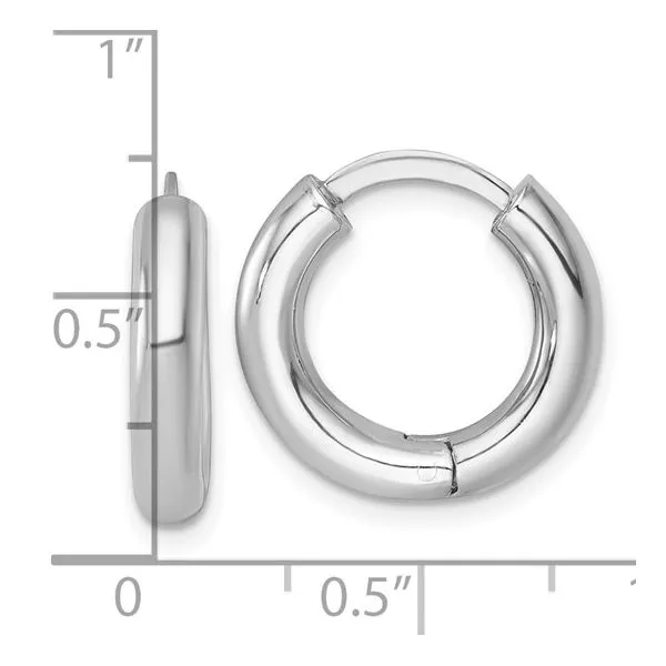 Sterling Silver Polished Huggie Earrings Image 2 Simones Jewelry, LLC Shrewsbury, NJ