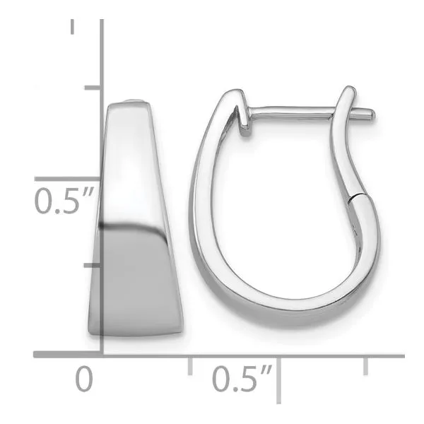 Sterling Silver Tapered Hinged Hoop Earrings Image 2 Simones Jewelry, LLC Shrewsbury, NJ