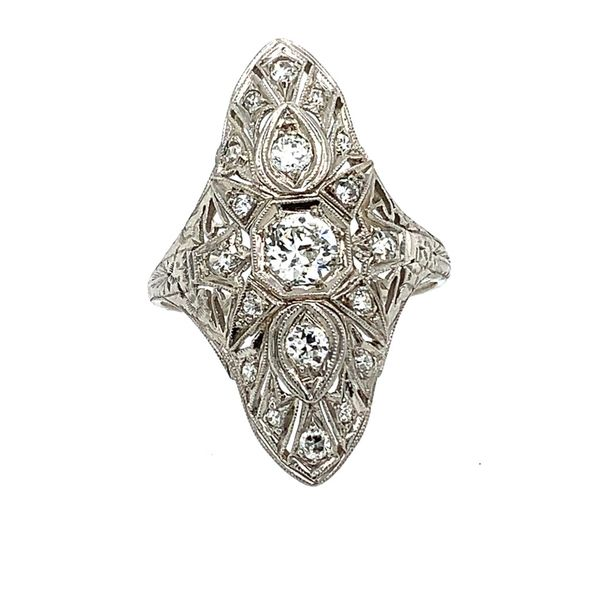 Vintage Platinum Art Deco style Diamond Ring Simones Jewelry, LLC Shrewsbury, NJ