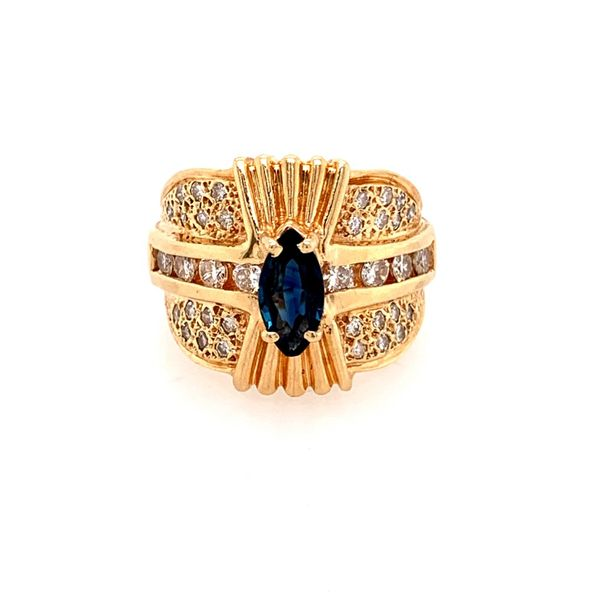 Estate Sapphire & Diamond Ring Image 2 Simones Jewelry, LLC Shrewsbury, NJ