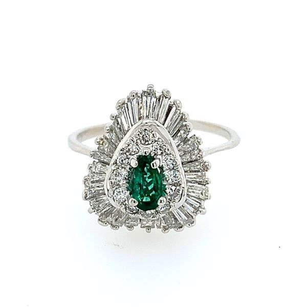 Estate Diamond & Emerald Ring Simones Jewelry, LLC Shrewsbury, NJ