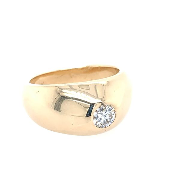 Estate 14K Yellow Gold Solid Bezel Set Diamond Ring Simones Jewelry, LLC Shrewsbury, NJ