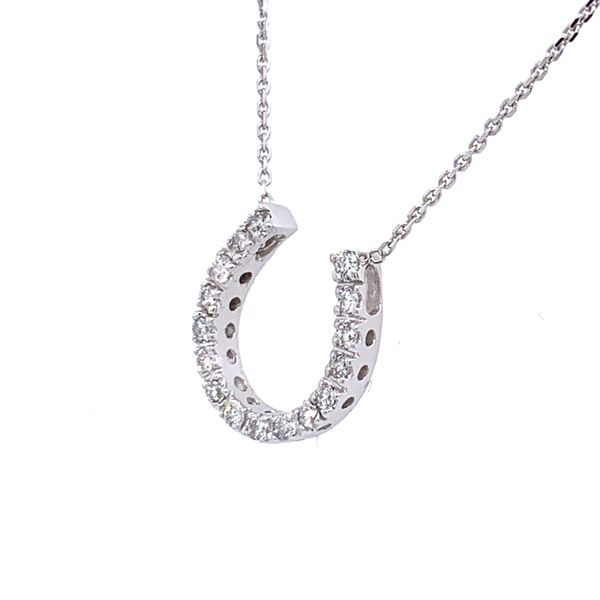 1/15 CT. T.W. Diamond Horseshoe Necklace in Sterling Silver | Zales Outlet