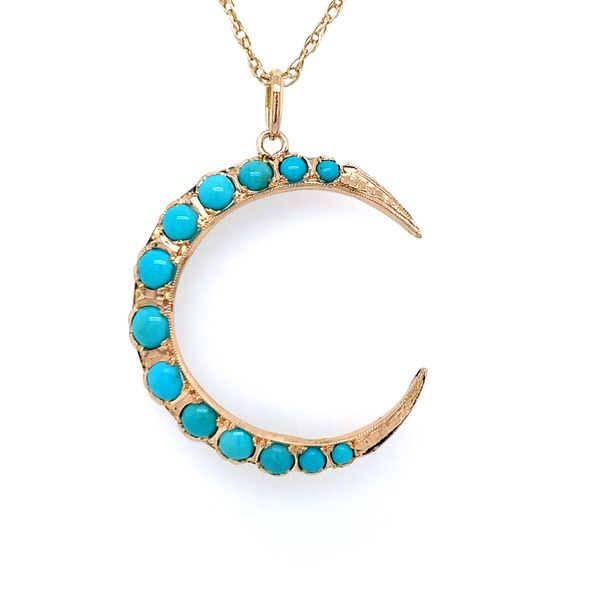 Turquoise Moon Estate Pendant Simones Jewelry, LLC Shrewsbury, NJ