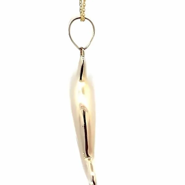 14K Yellow Solid Dolphin Pendant (Estate) Image 2 Simones Jewelry, LLC Shrewsbury, NJ