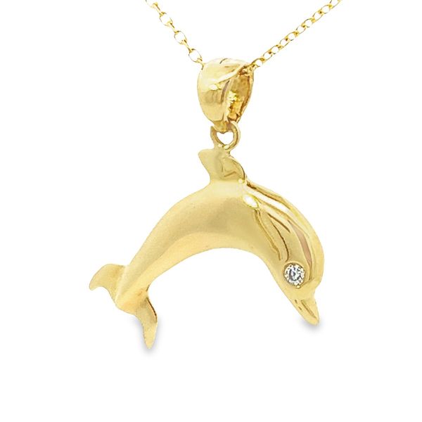 14K Yellow Solid Dolphin ( Estate ) Image 5 Simones Jewelry, LLC Shrewsbury, NJ