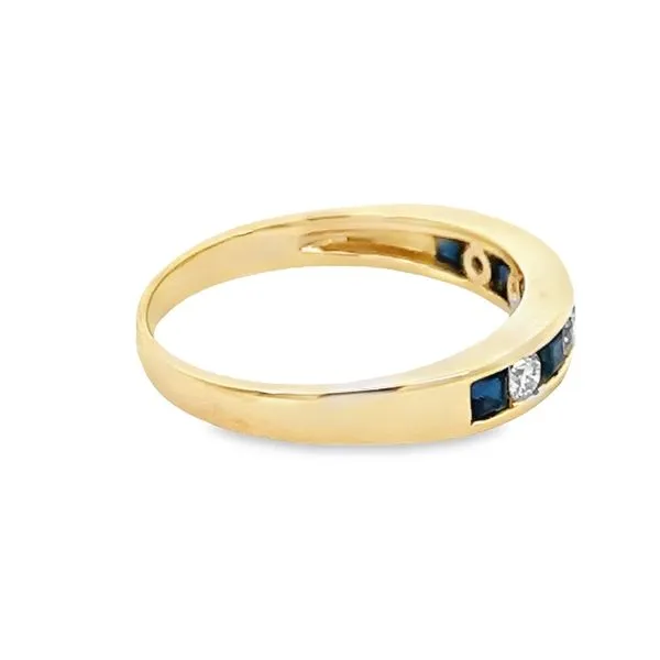 Diamond & Sapphire Channel Set Band ( Estate ) Image 4 Simones Jewelry, LLC Shrewsbury, NJ