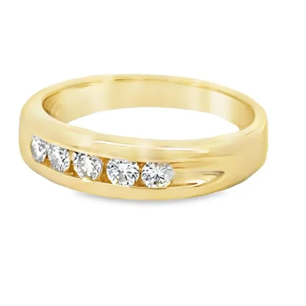 Yellow Gold Diamond Band Image 3 Simones Jewelry, LLC Shrewsbury, NJ
