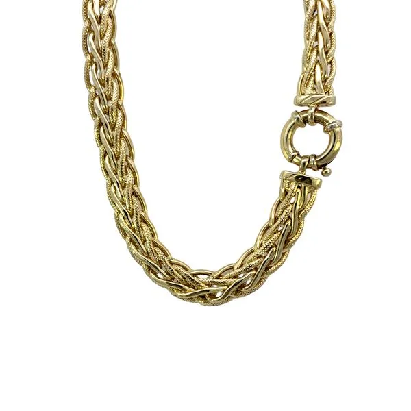 14K Yellow Spring Ring Toggle Necklace Image 2 Simones Jewelry, LLC Shrewsbury, NJ