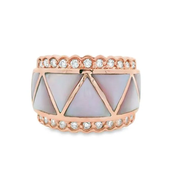 14K Rose Gold Diamond & Mother Of Pearl  Ring Image 2 Simones Jewelry, LLC Shrewsbury, NJ