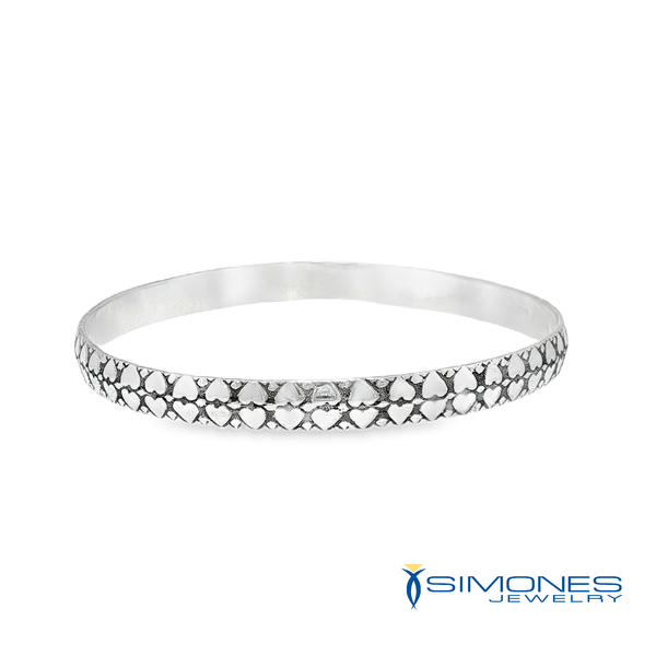 Silver Heart Bangle Simones Jewelry, LLC Shrewsbury, NJ