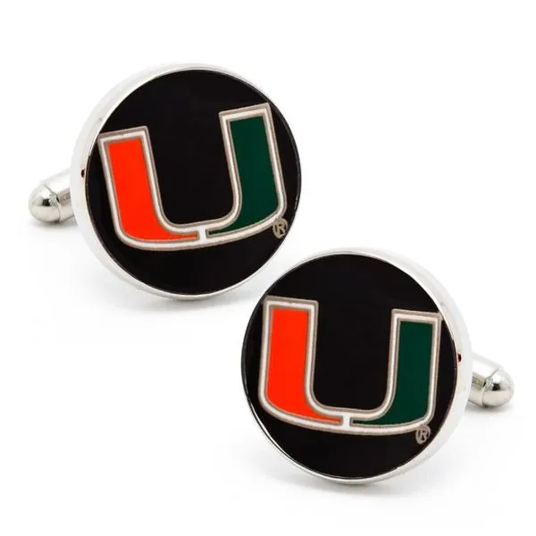 Miami Hurricanes Cufflinks Simones Jewelry, LLC Shrewsbury, NJ