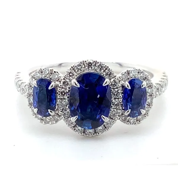 Sapphire 3 Stone Ring with Diamonds Simon Jewelers High Point, NC