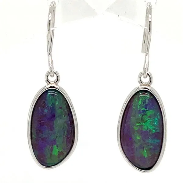 Triplet Australian Opal Earrings Image 2 Simon Jewelers High Point, NC