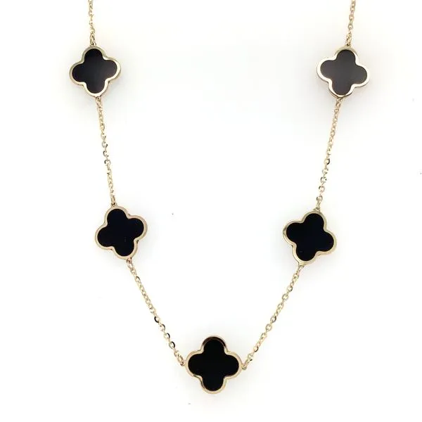 Onyx Clover Necklace Simon Jewelers High Point, NC