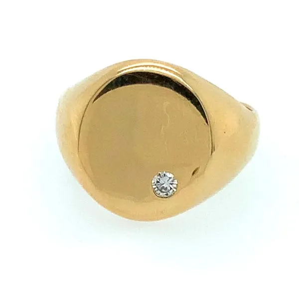 Gold Signet Ring with Diamond Simon Jewelers High Point, NC
