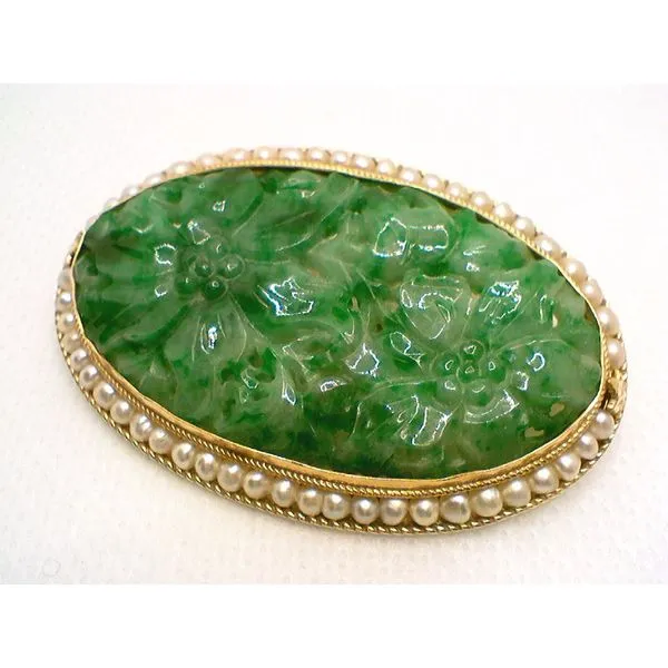 Vintage Jadeite Brooch