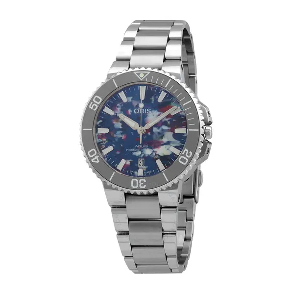 Oris Aquis Date Upcycle 001 505 03242 PL Mens Watches Simon Jewelers High Point NC