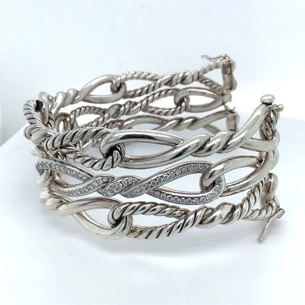 Silver Bracelet with Diamonds Image 2 Simon Jewelers High Point, NC