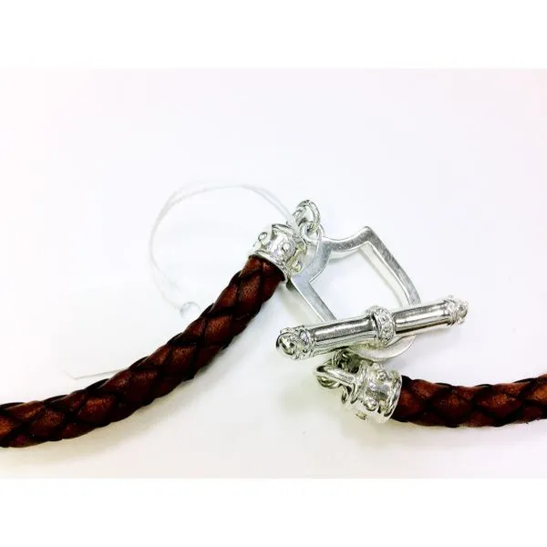 Silver Toggle Brown Leather Necklace Simon Jewelers High Point, NC