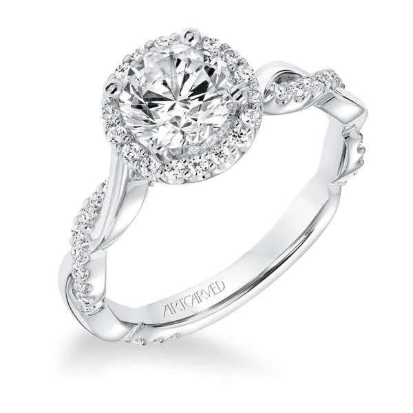 ArtCarved Lady's White 14 Karat Engagement Ring Size 6.5 With 65=0.37Tw Round Diamonds Steve Lennon & Co Jewelers  New Hartford, NY