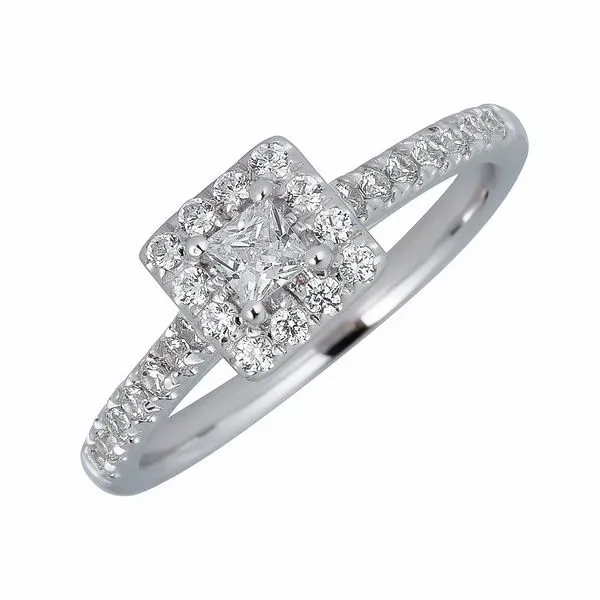 S. Lennon Bridal Collection - Halo Engagement Ring 14KT WG .50ctw PR CTR Steve Lennon & Co Jewelers  New Hartford, NY