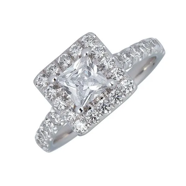 S. Lennon Bridal Collection - Halo Engagement Ring 14KT WG 1.50ctw PR CTR Steve Lennon & Co Jewelers  New Hartford, NY
