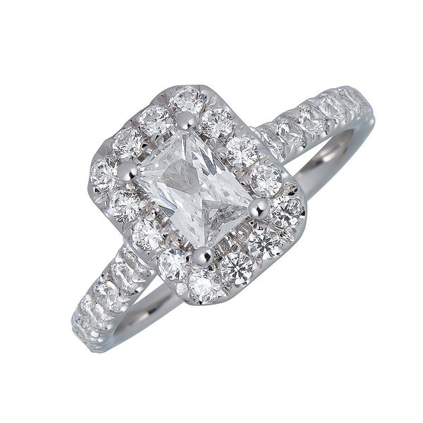 S. Lennon Bridal Collection -  Halo Engagement Ring Emerald Shape 14KT WG 1.50ctw EM CTR Steve Lennon & Co Jewelers  New Hartford, NY