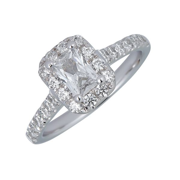 S. Lennon Bridal Collection -  White 14 Karat Engagement Ring Emerald Diamonds Steve Lennon & Co Jewelers  New Hartford, NY