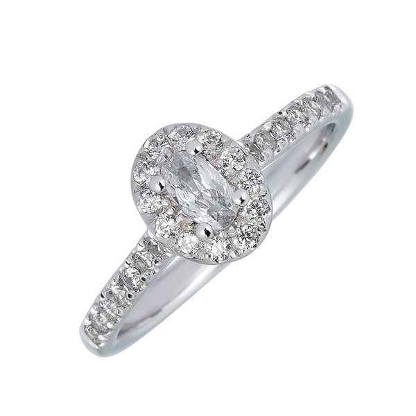 S. Lennon Bridal Collection -  Halo Engagement Ring. 18KT WG 0.50ctw OV center Steve Lennon & Co Jewelers  New Hartford, NY