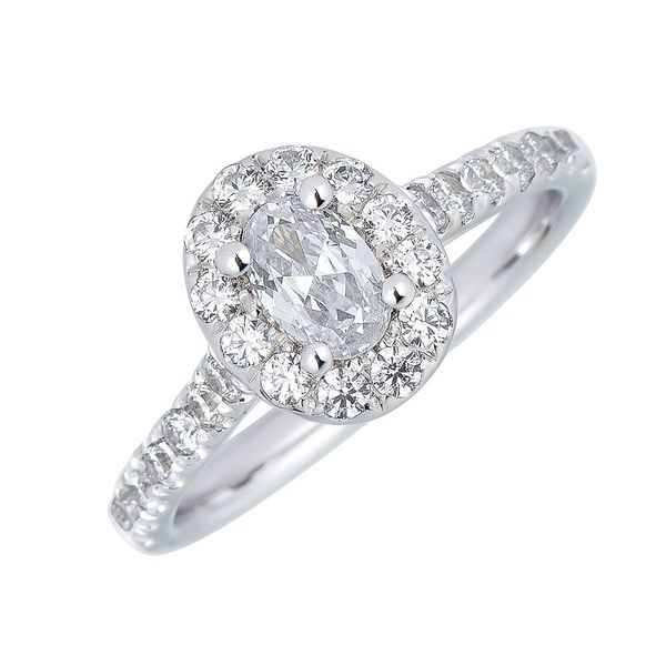 S. Lennon Bridal Collection -  Halo Engagement Ring. 14KT WG 1.00ctw OV center Steve Lennon & Co Jewelers  New Hartford, NY