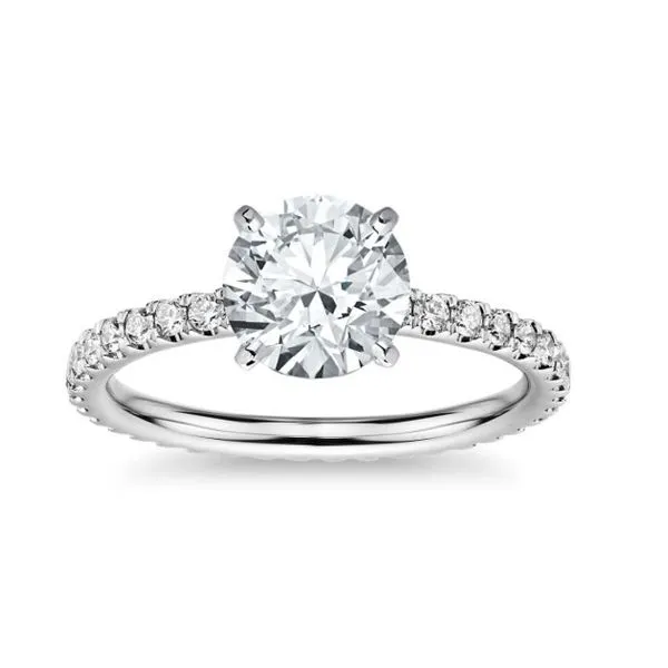 14KT WG Diamond Engagement Ring w/ Round Center Stone .74CT  w/ a 3/4 Diamond Band .46TCW Steve Lennon & Co Jewelers  New Hartford, NY