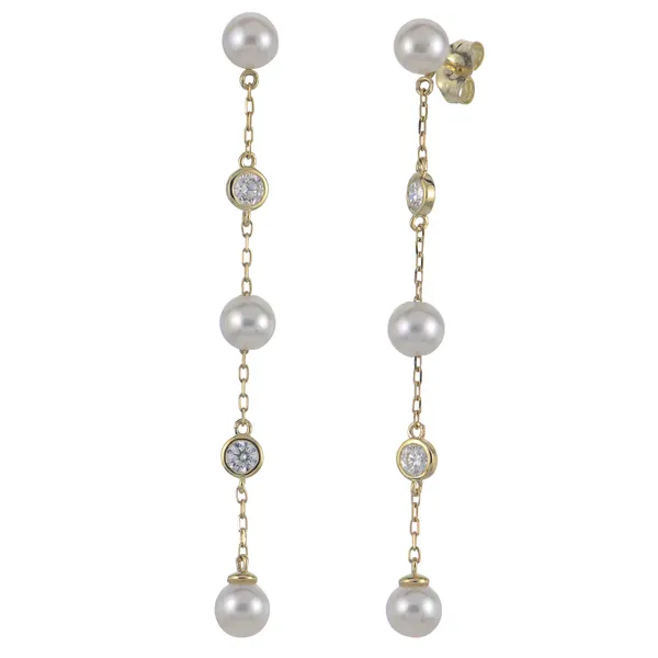 IP 14K Yellow Gold Pearl Earrings Steve Lennon & Co Jewelers  New Hartford, NY