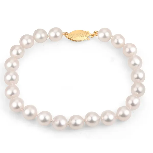 IP 14K Yellow Gold Pearl Bracelet Steve Lennon & Co Jewelers  New Hartford, NY