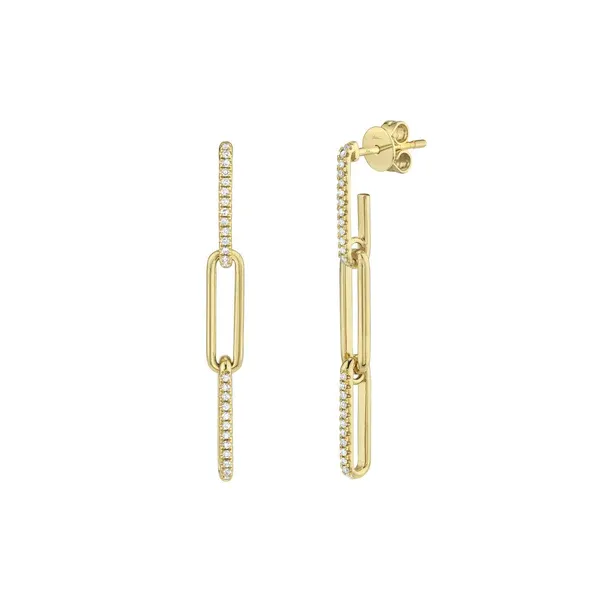 SHY 14K Yellow Gold Diamond Fancy Earrings Steve Lennon & Co Jewelers  New Hartford, NY