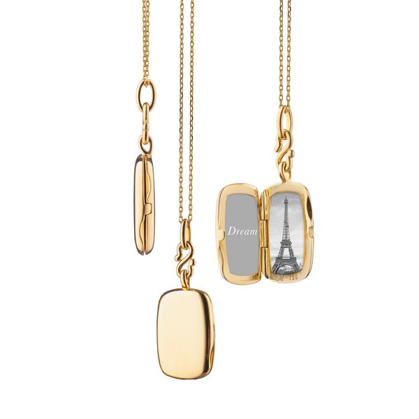 MRK 18K Yellow Gold Gold Locket Image 2 Steve Lennon & Co Jewelers  New Hartford, NY