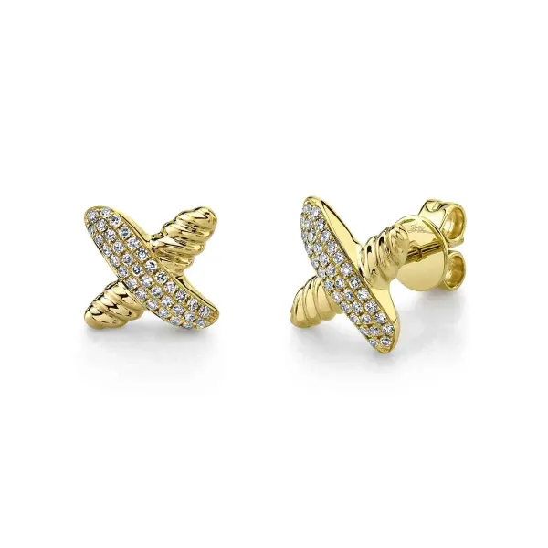 SHY 14K Yellow Gold Diamond Fashion Studs Steve Lennon & Co Jewelers  New Hartford, NY