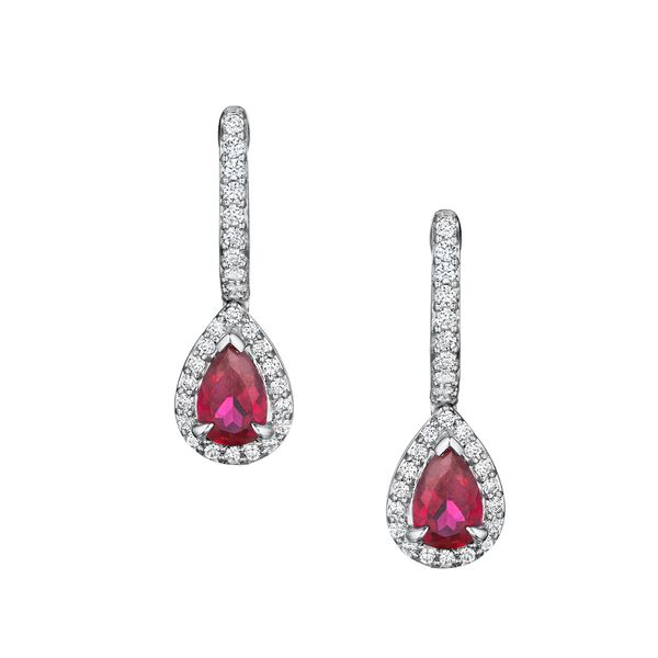 14K White Gold Colored Stone Earrings Image 2 Steve Lennon & Co Jewelers  New Hartford, NY
