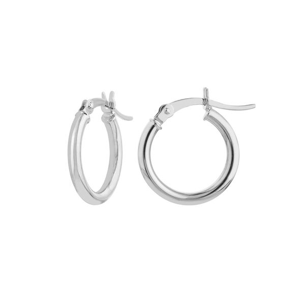 MC 14K White Gold Gold Hoop/Huggie  Earrings Steve Lennon & Co Jewelers  New Hartford, NY