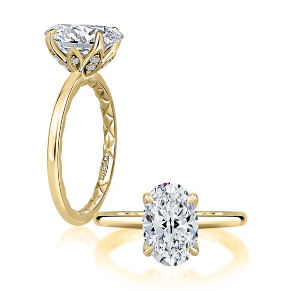 14K Yellow Gold Halo Ladies Engagement Ring Steve Lennon & Co Jewelers  New Hartford, NY