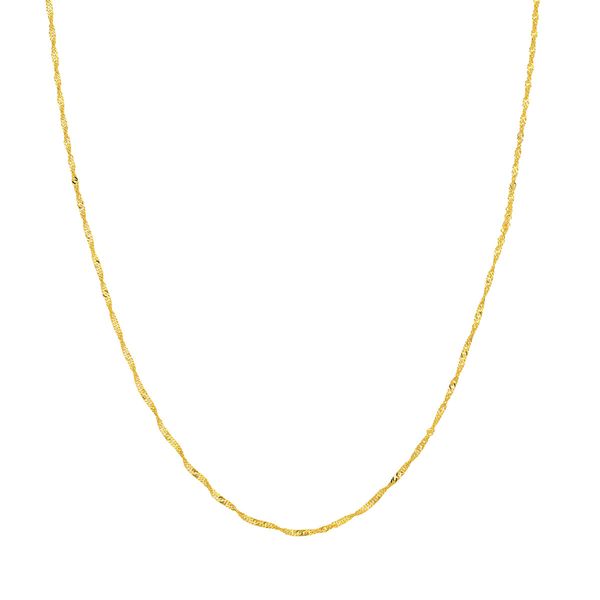 10K Yellow Gold Singapore Chain Steve Lennon & Co Jewelers  New Hartford, NY