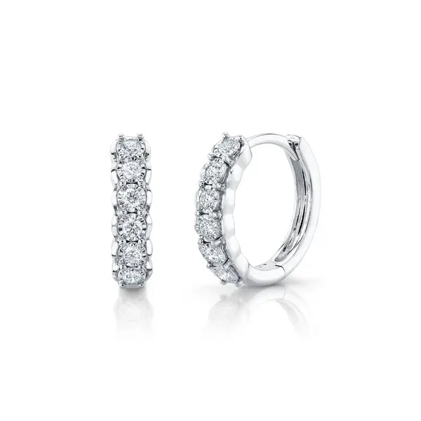 14K White Gold Huggie Earrings Steve Lennon & Co Jewelers  New Hartford, NY